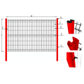 50 x 200 mm verzinkt+mit Pfirsich geformter Zaun